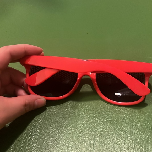 Ruby Red Plastic Sunglasses - Picture 2 of 4